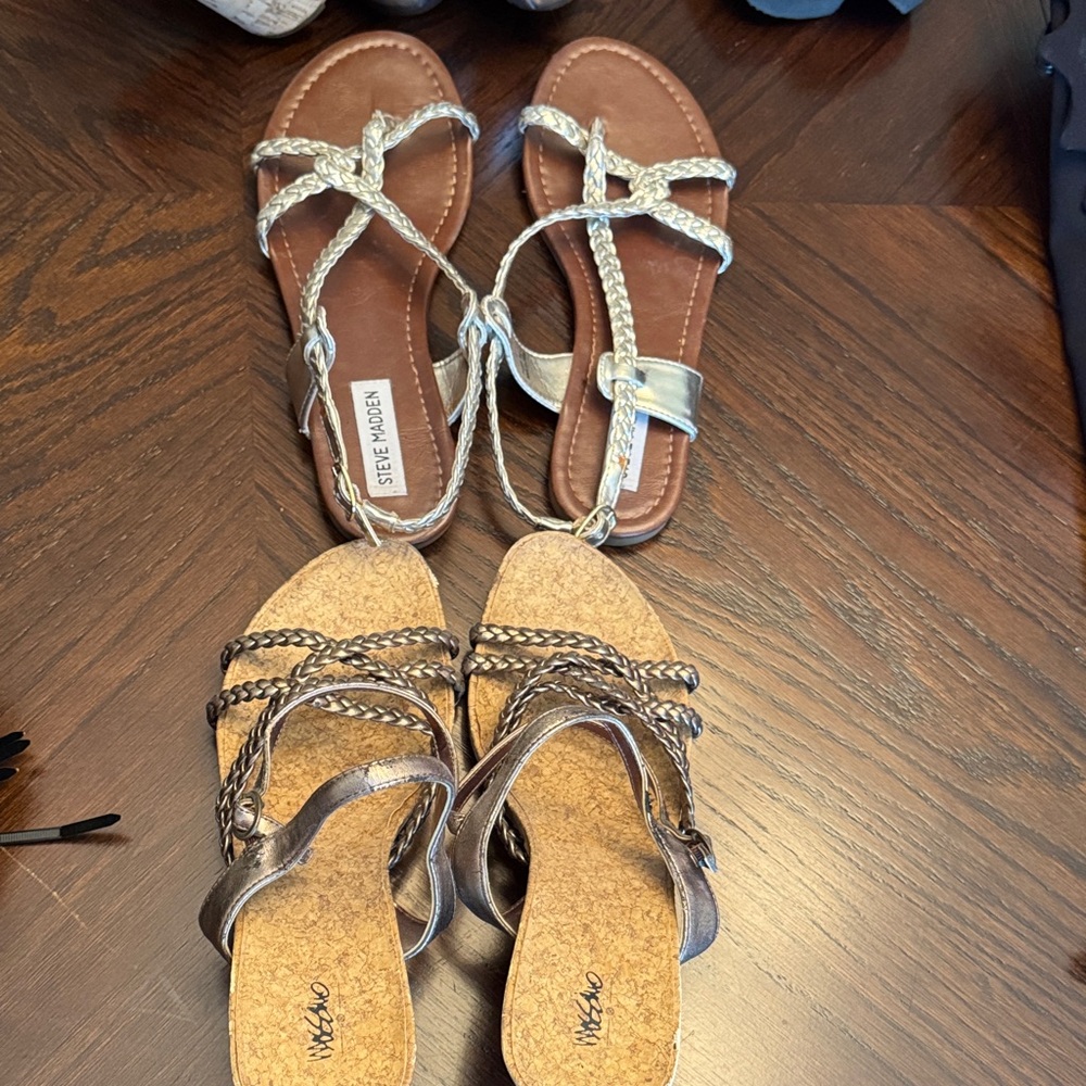 Steve Madden Metallic and Brown Women's Sandals